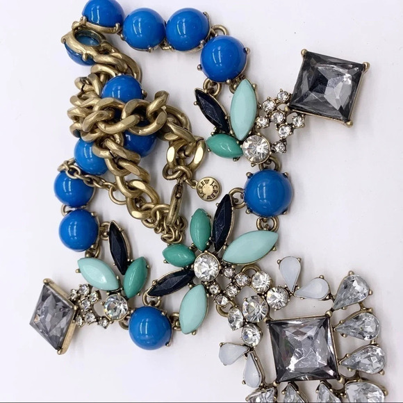 J. Crew Blue & Green Jeweled Necklace - Picture 2 of 3